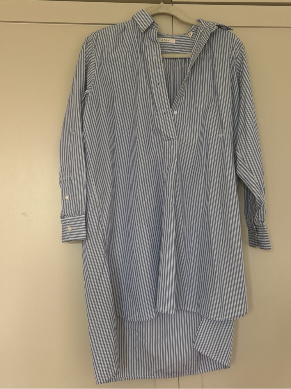 Doen Blue & White Striped Mini Dress